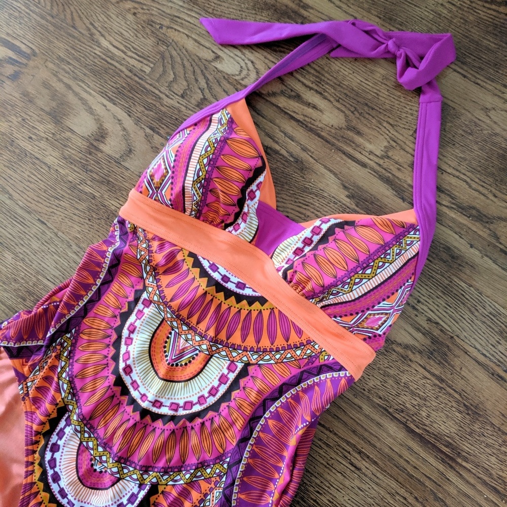 Worn 1x! Prana Isla Tribe One-Piece Swimsuit Pink